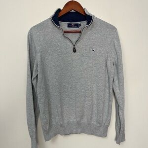 Vineyard Vines Light Gray Men's Zip Up Sweater